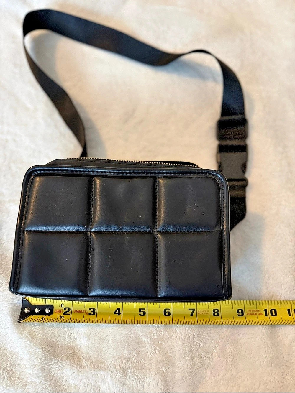 Amanda Uprichard Black Quilted Faux Leather Belt Bag / Fanny Pack. Never worn.